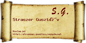 Straszer Gusztáv névjegykártya